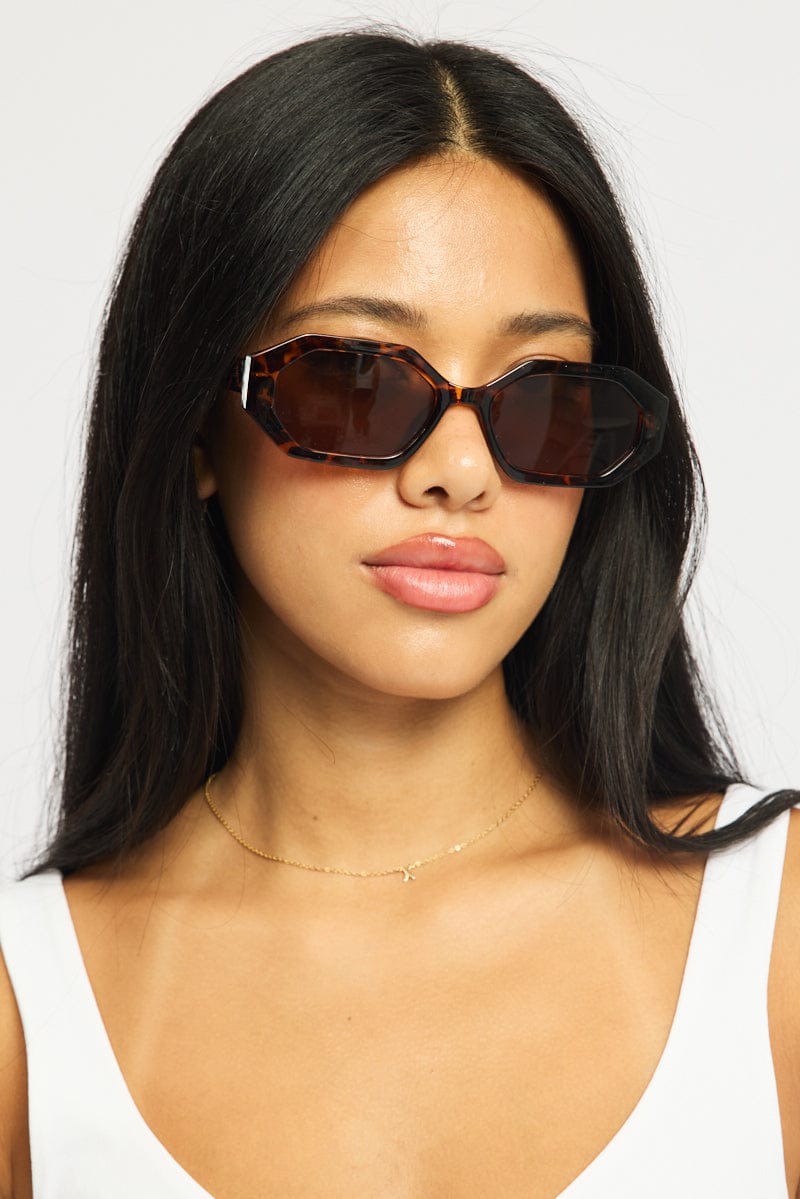 Brown Animal Print Fashion Sunglasses for Ally Fashion