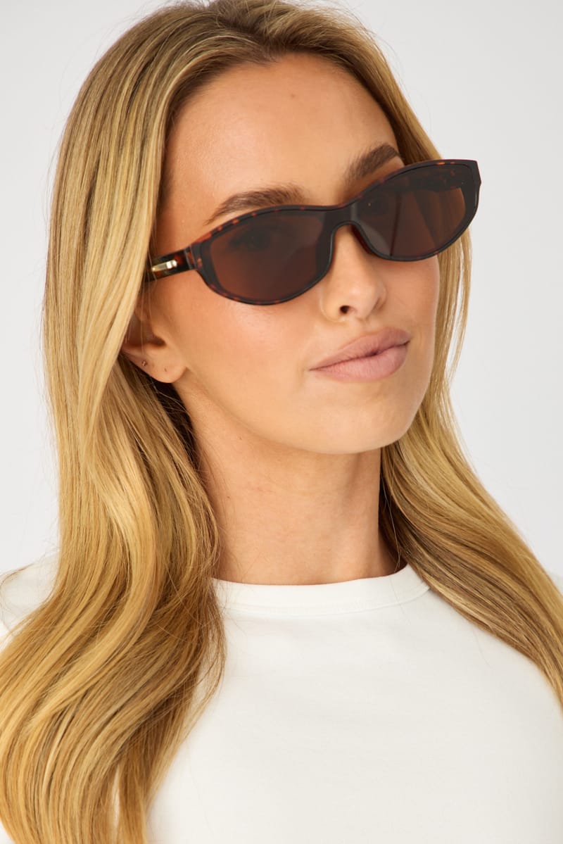 Ally Fashion brown animal print fashion sunglasses with brown-tinted lenses