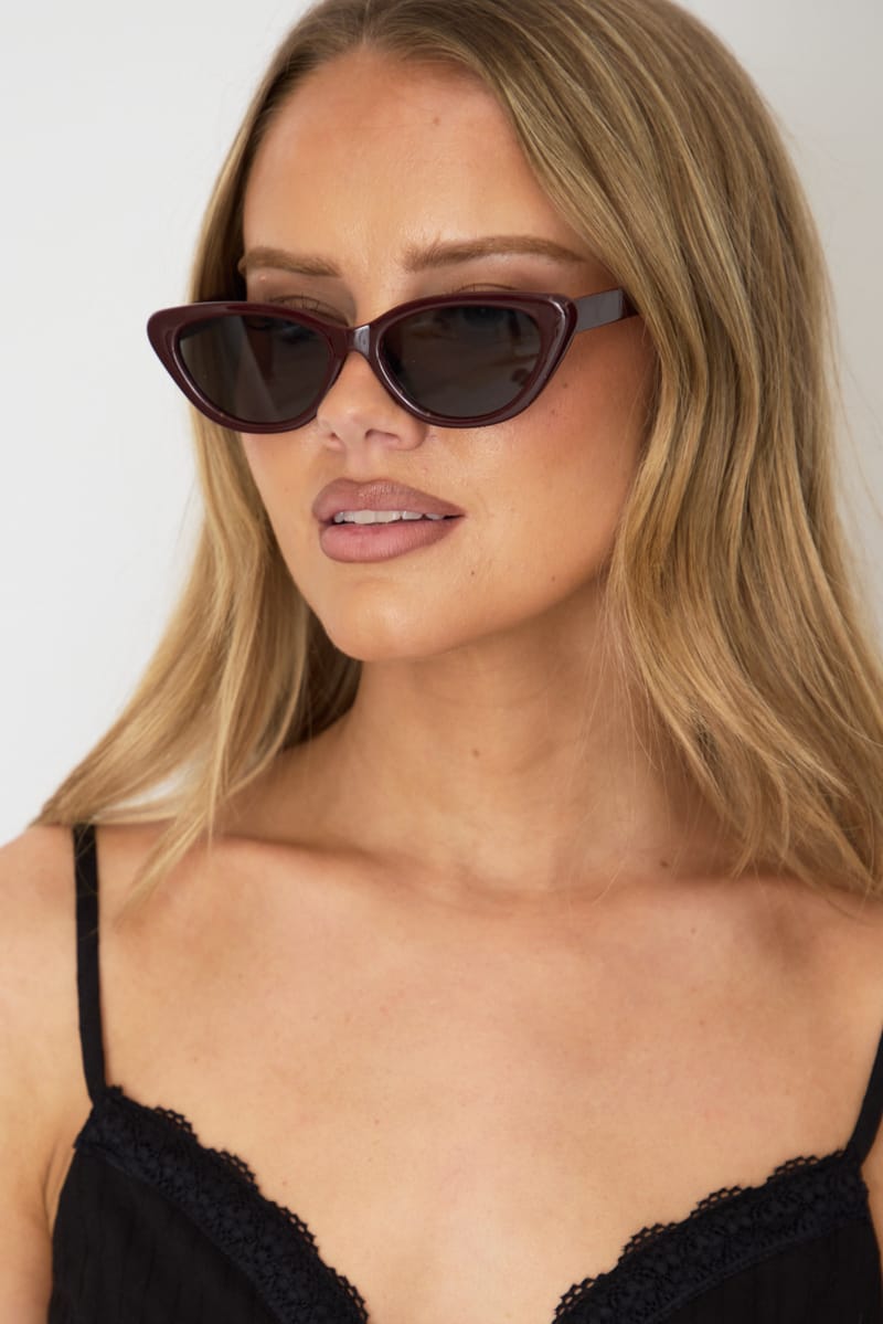 Red Animal Print Cat Eye Sunglasses for Ally Fashion