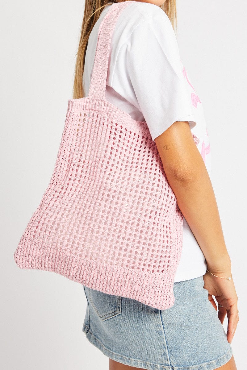 Pink Crochet Bag for Ally Fashion