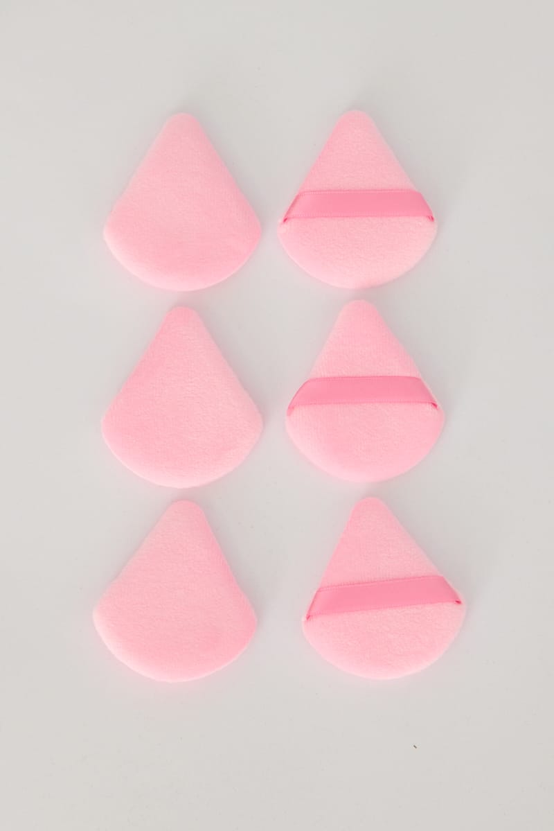 Pink 6 Pcs Triangle Makeup Sponges Powder Puff for Ally Fashion