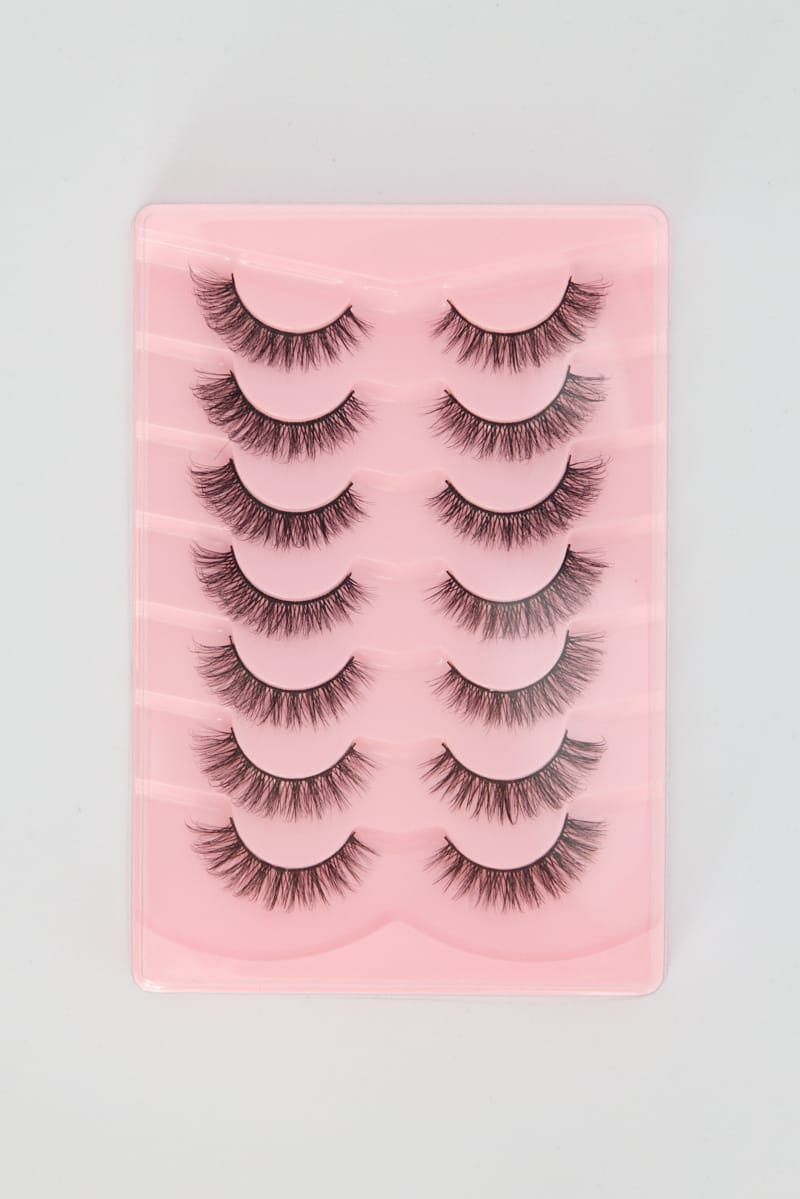 Black 7 Pairs Natural False Eyelashes for Ally Fashion