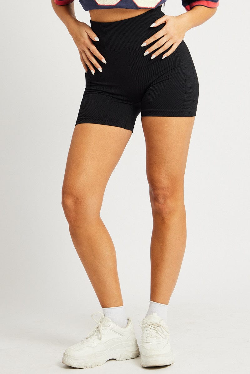 Black Bike Shorts Seamless for Ally Fashion