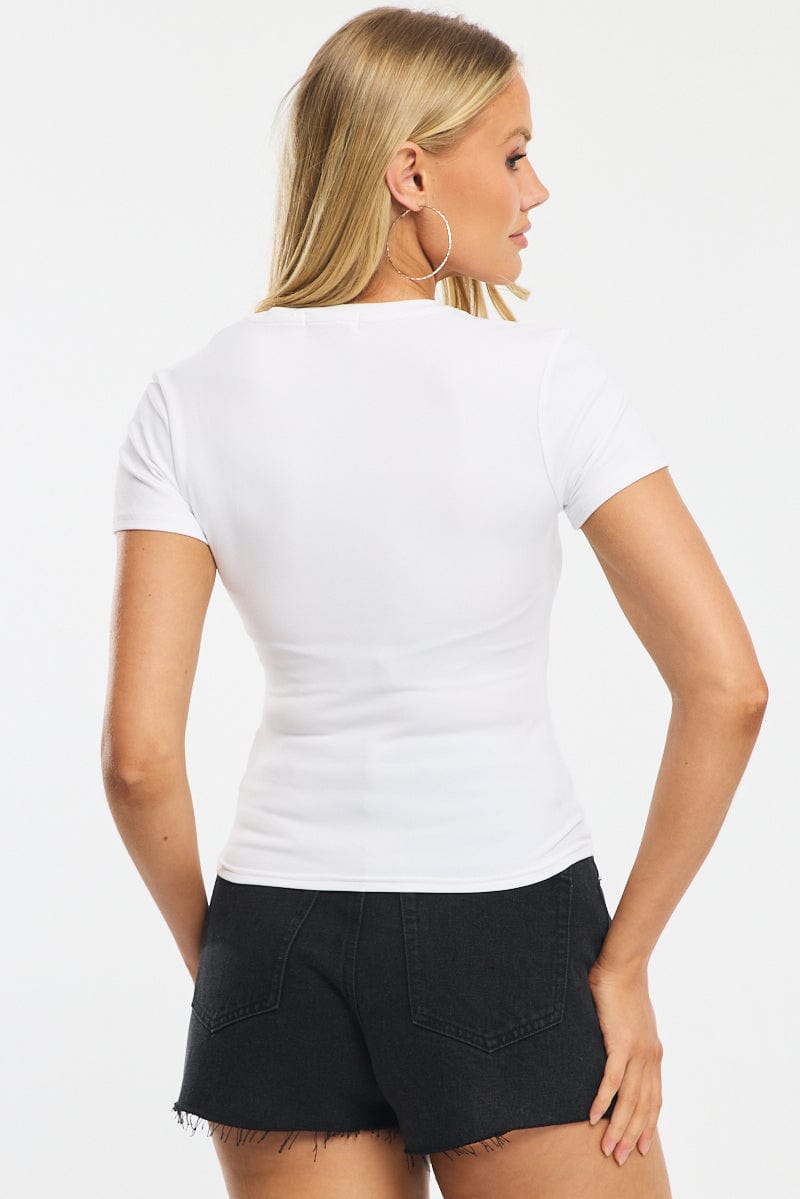 White Supersoft Crew Neck Short Sleeve for Ally Fashion