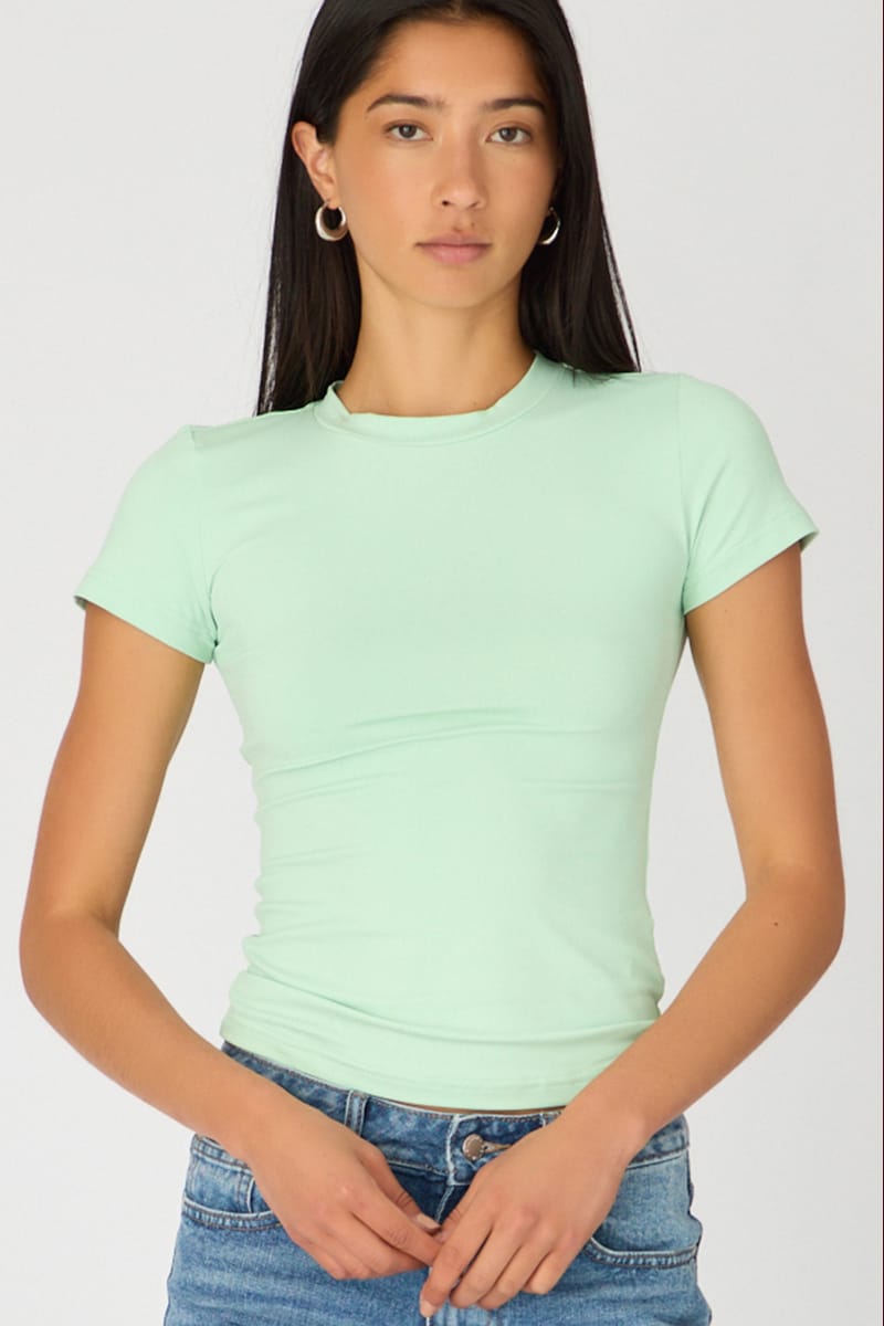 Green Supersoft Crew Neck Short Sleeve for Ally Fashion
