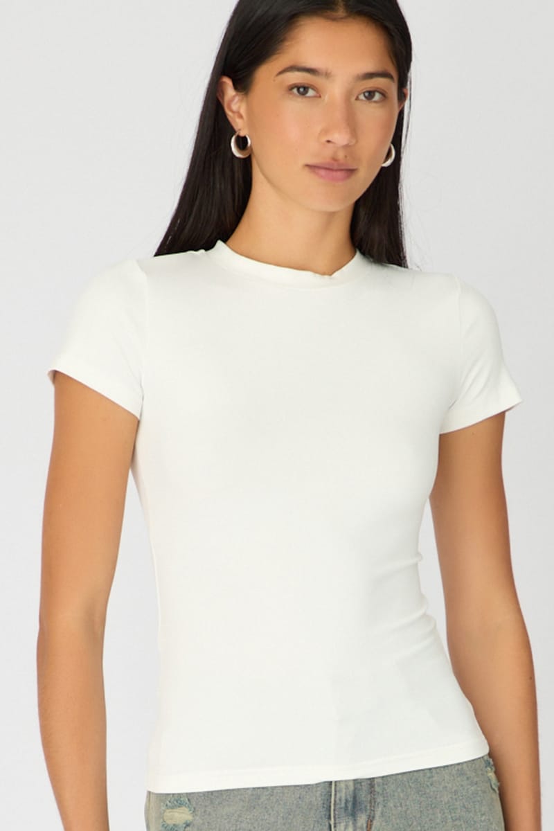 White Supersoft Crew Neck Short Sleeve for Ally Fashion