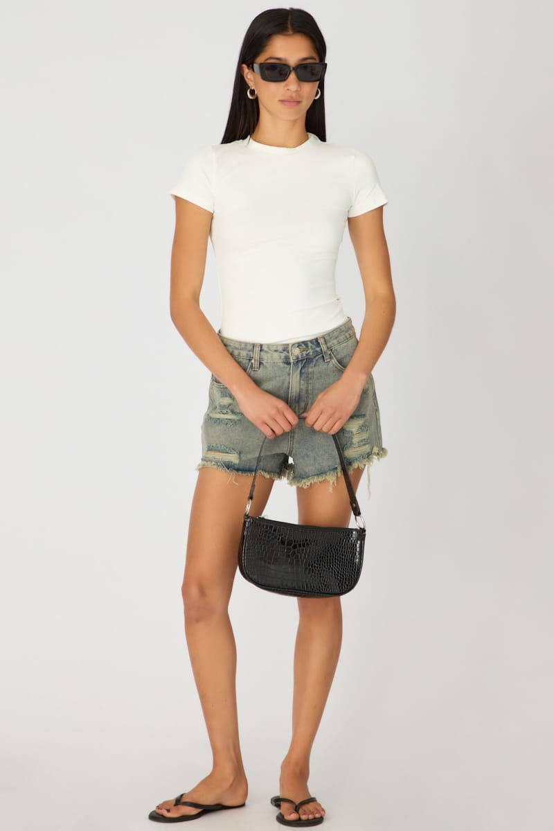 White Supersoft Crew Neck Short Sleeve for Ally Fashion