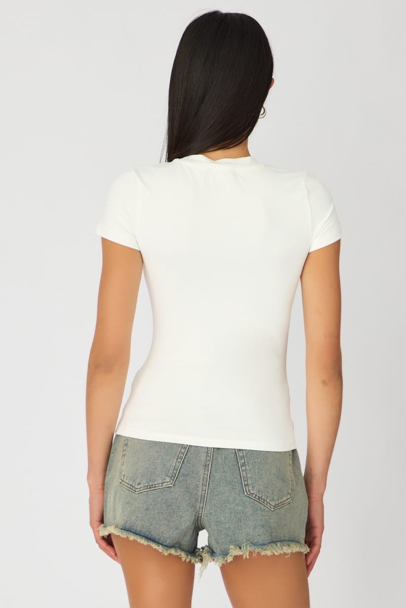 White Supersoft Crew Neck Short Sleeve for Ally Fashion