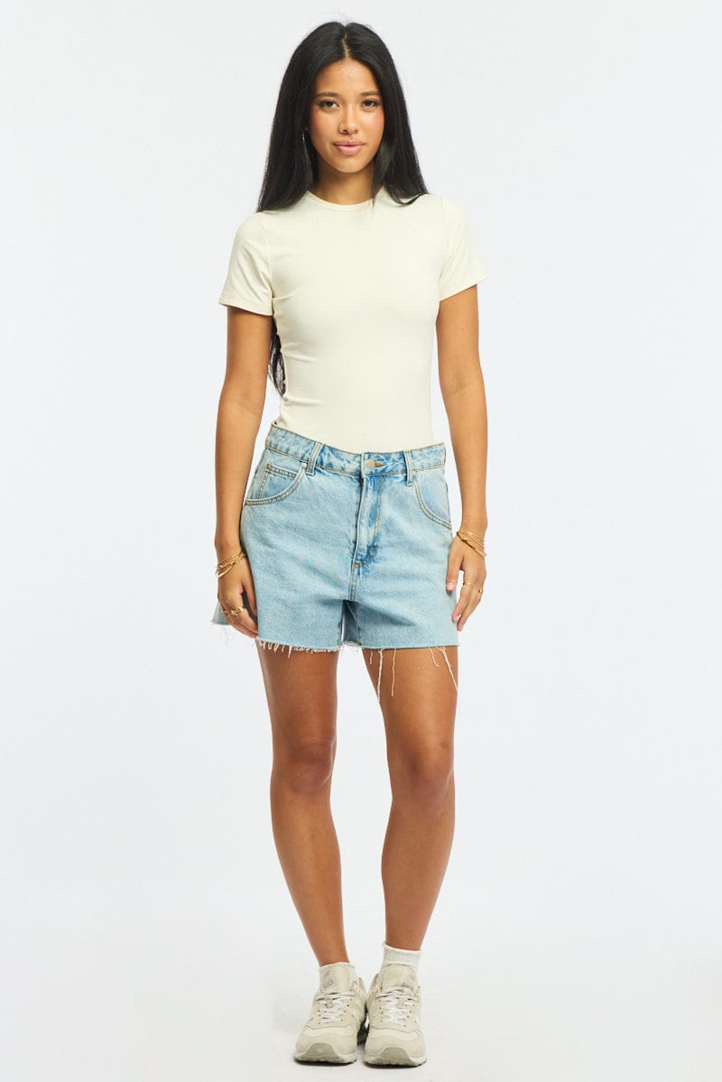 White Supersoft Crew Neck Short Sleeve for Ally Fashion