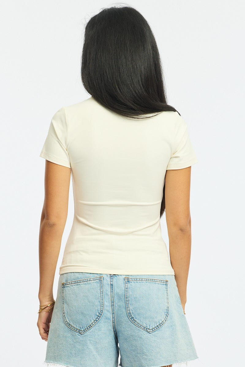 White Supersoft Crew Neck Short Sleeve for Ally Fashion