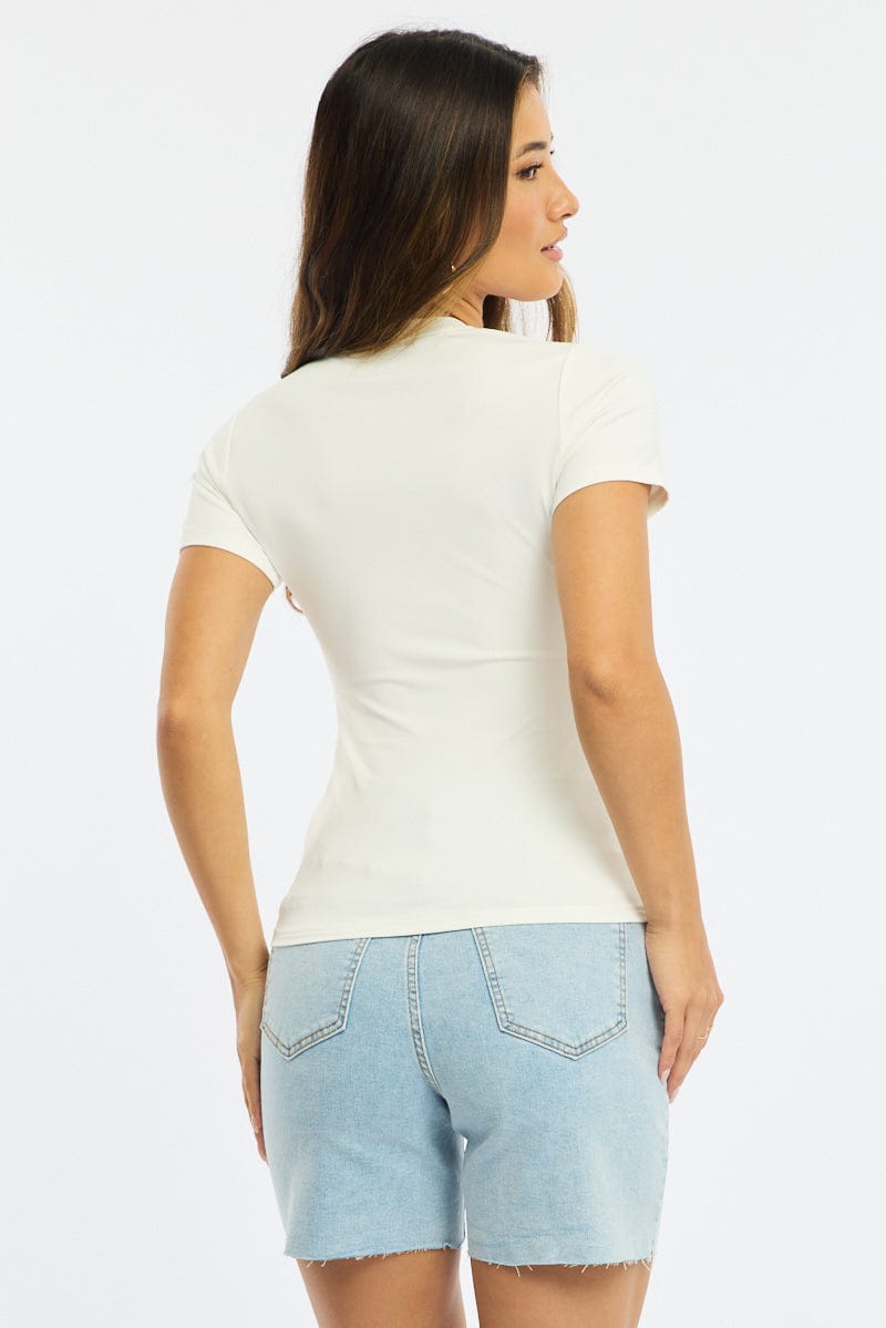 White Supersoft Crew Neck Short Sleeve for Ally Fashion