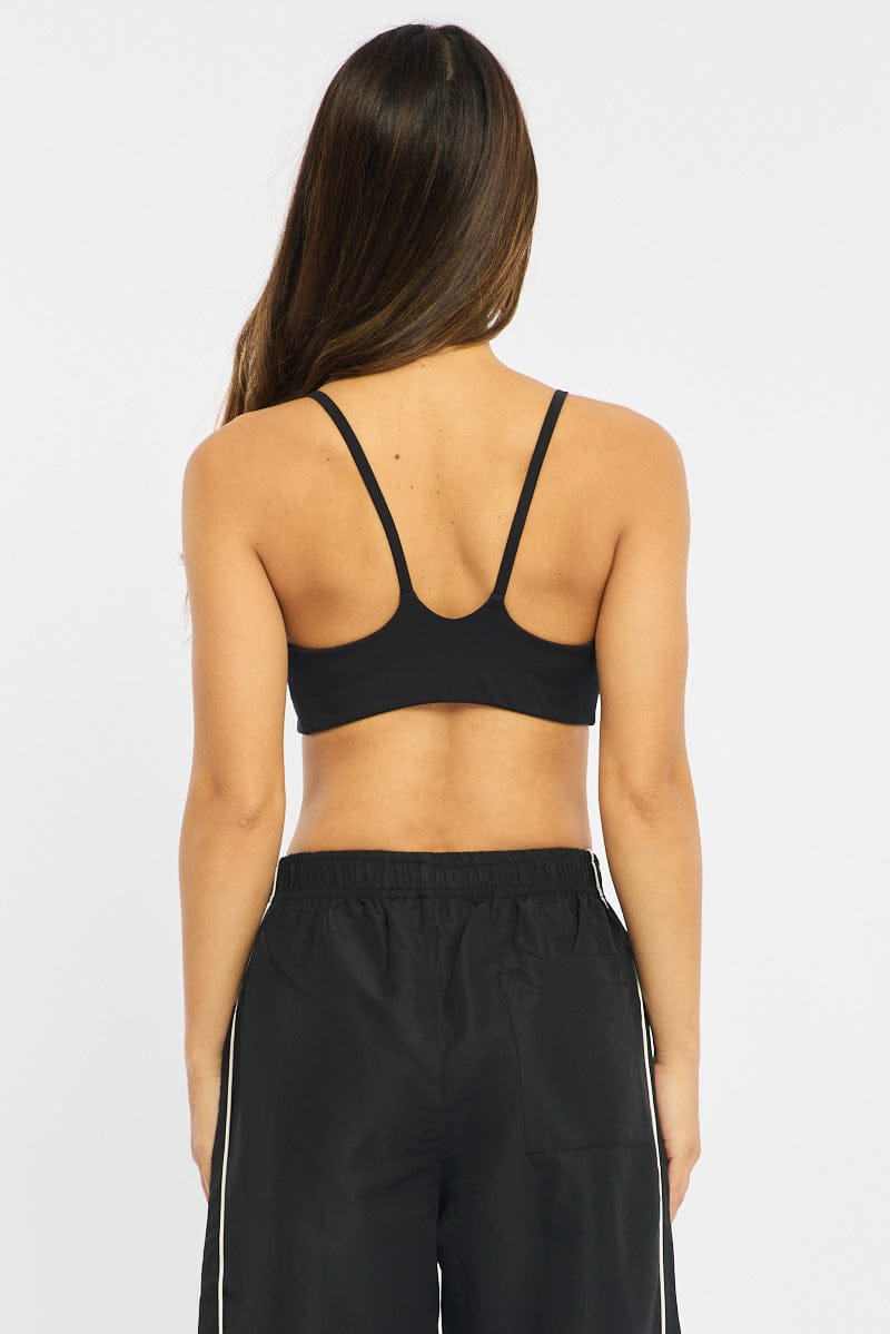 Black Bralette Cropped Scoop Neck for Ally Fashion