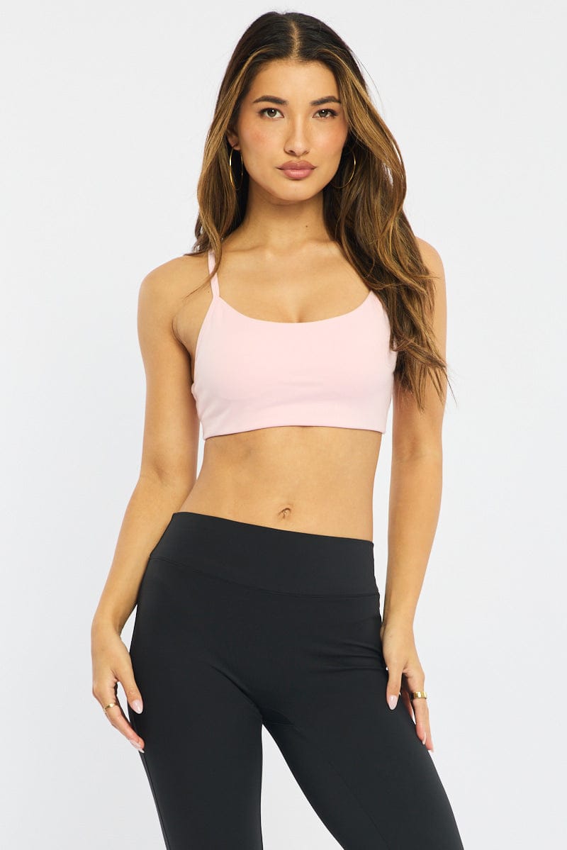 Pink Bralette Cropped Scoop Neck for Ally Fashion