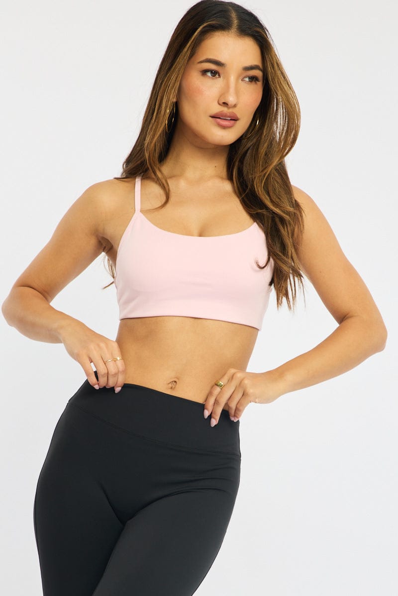 Pink Bralette Cropped Scoop Neck for Ally Fashion