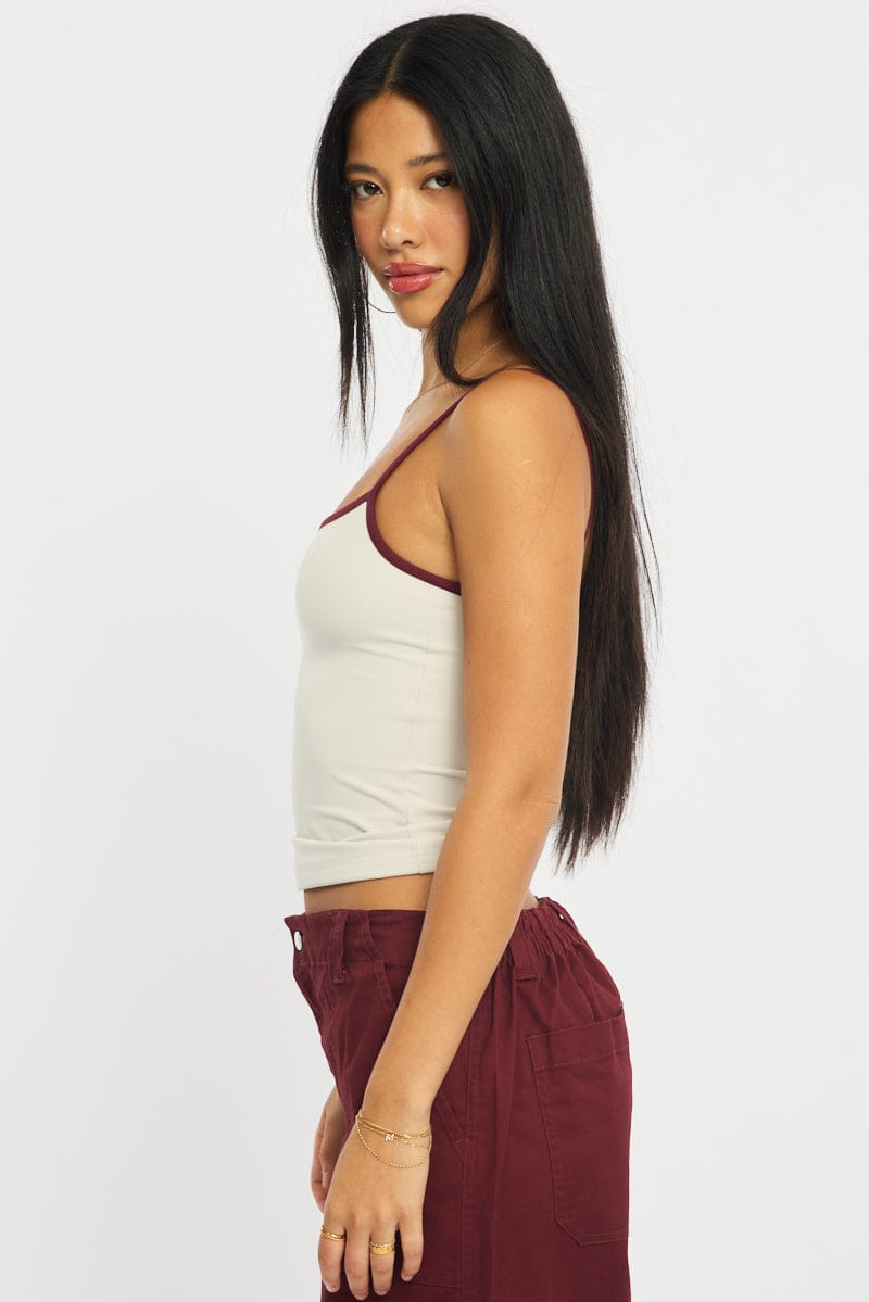 Grey Scoop Neck Singlet Tank Top for Ally Fashion
