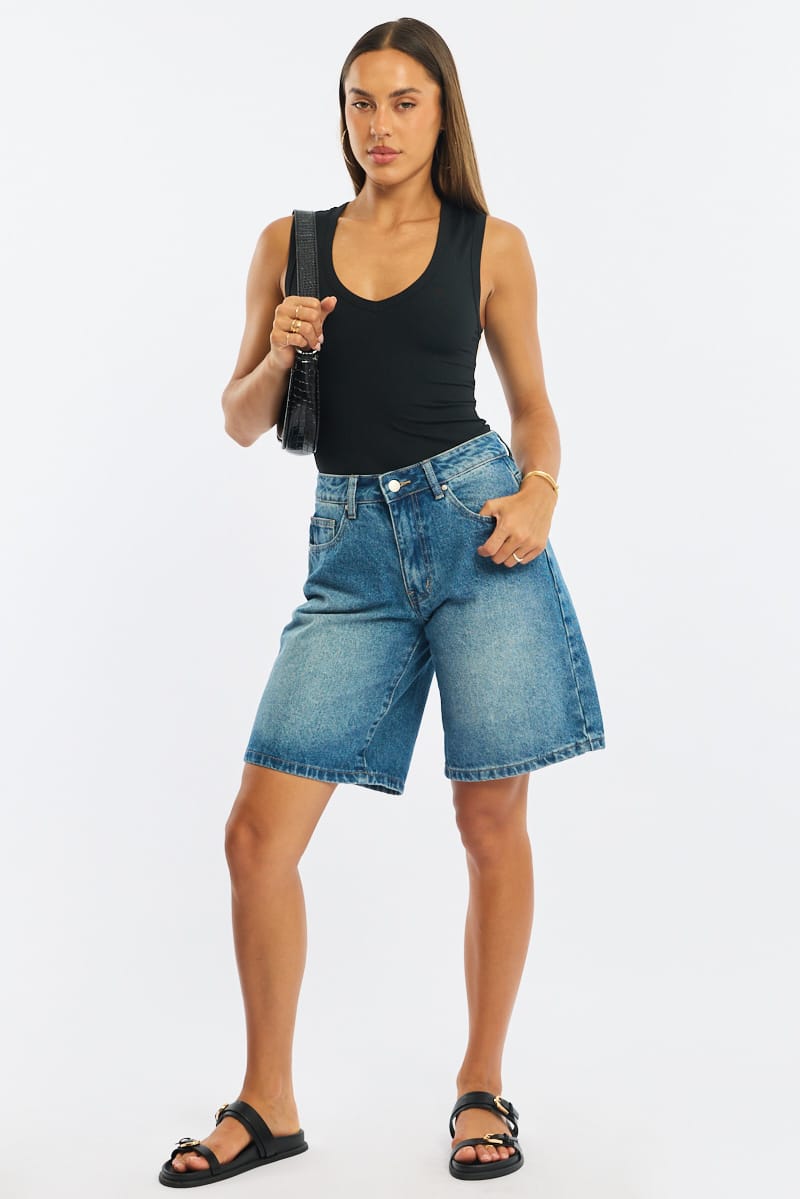 Black Tank Sleeveless V-neck for Ally Fashion