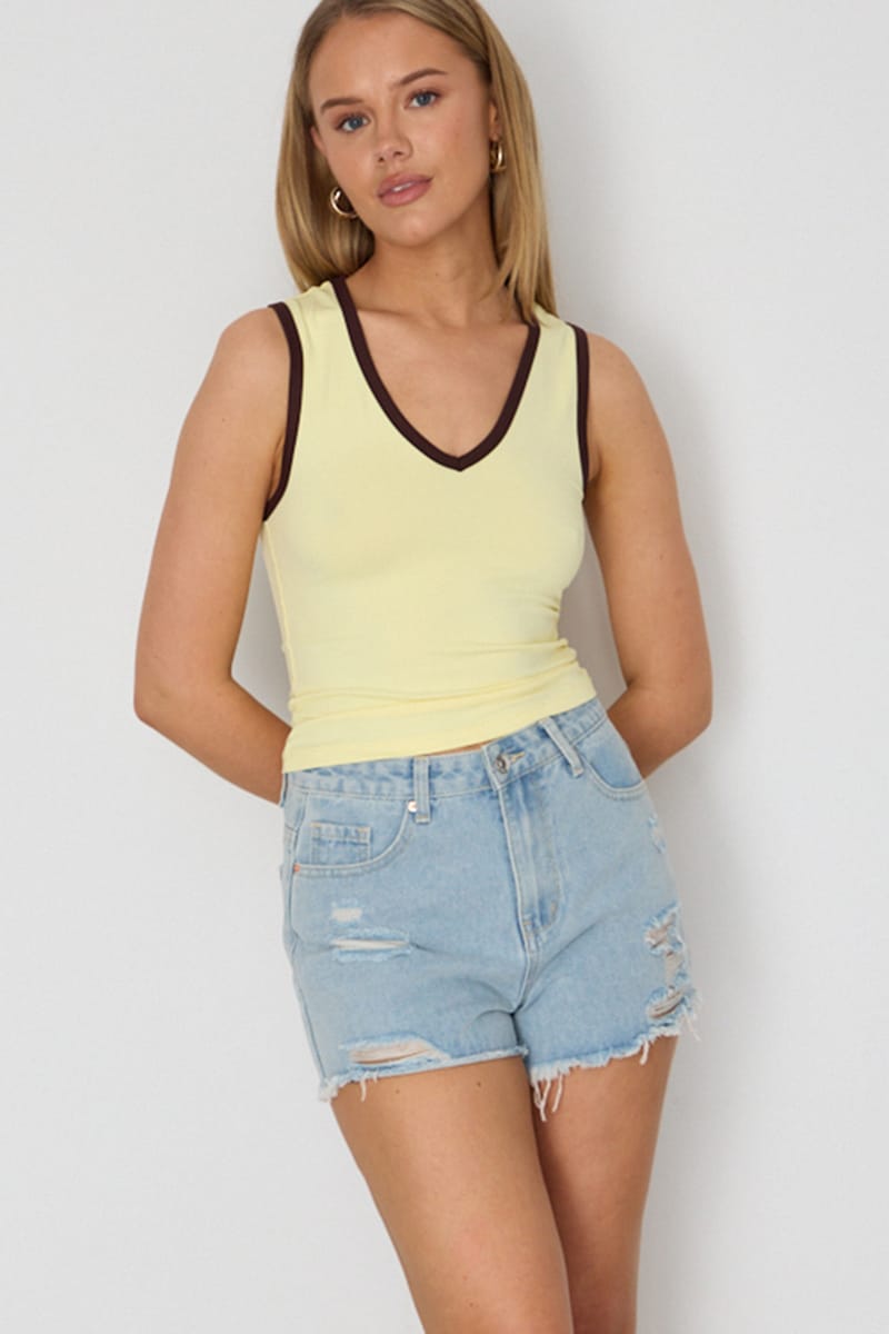 Yellow Tank Sleeveless for Ally Fashion
