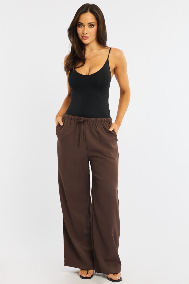 Black Bodysuit Singlet V-neck Supersoft for Ally Fashion