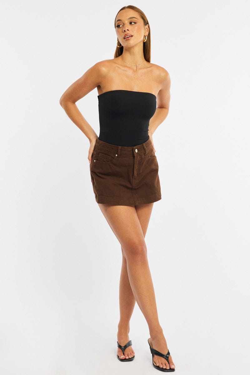 Black Bodysuit Boobtube Supersoft for Ally Fashion