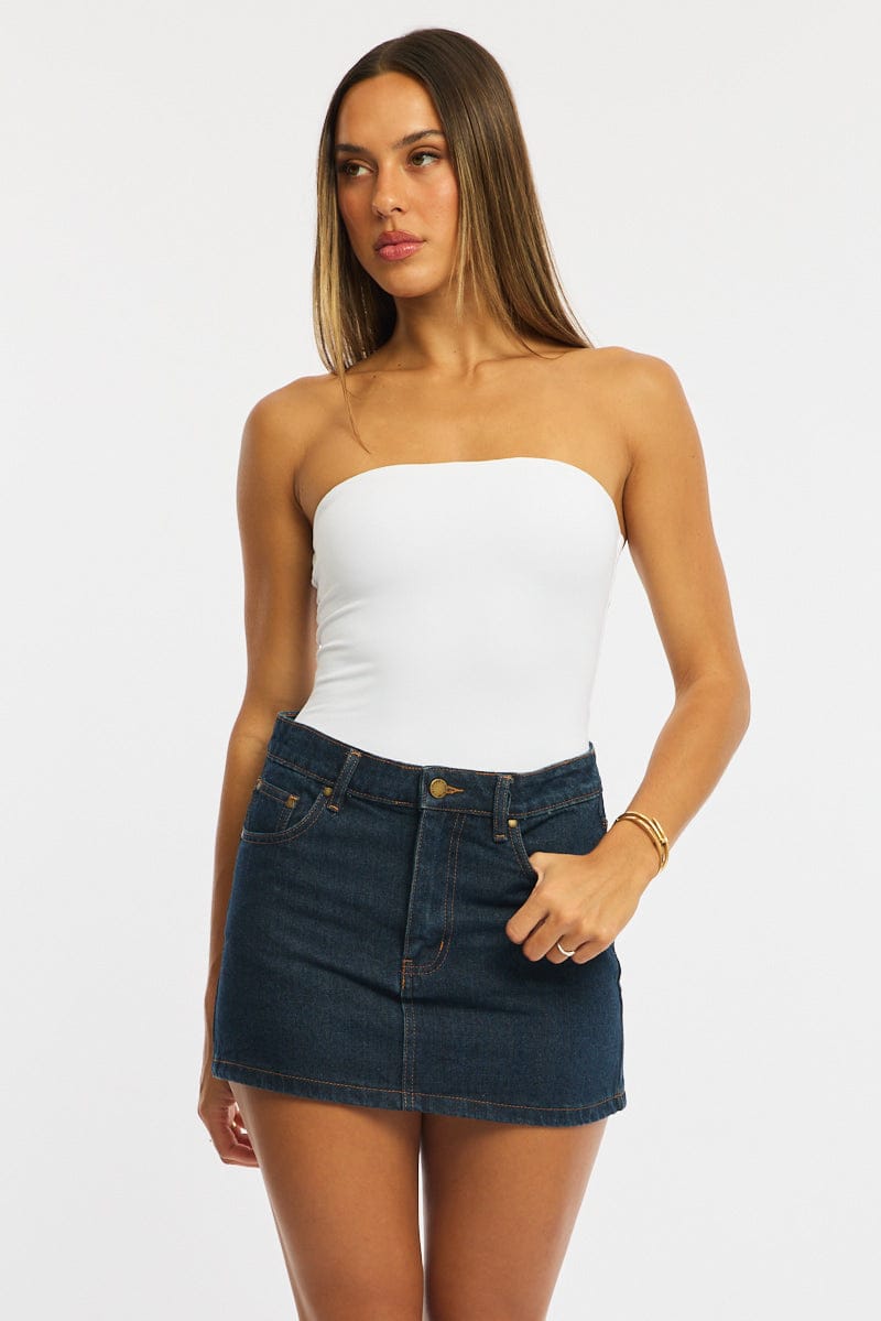 White Bodysuit Boobtube Supersoft for Ally Fashion
