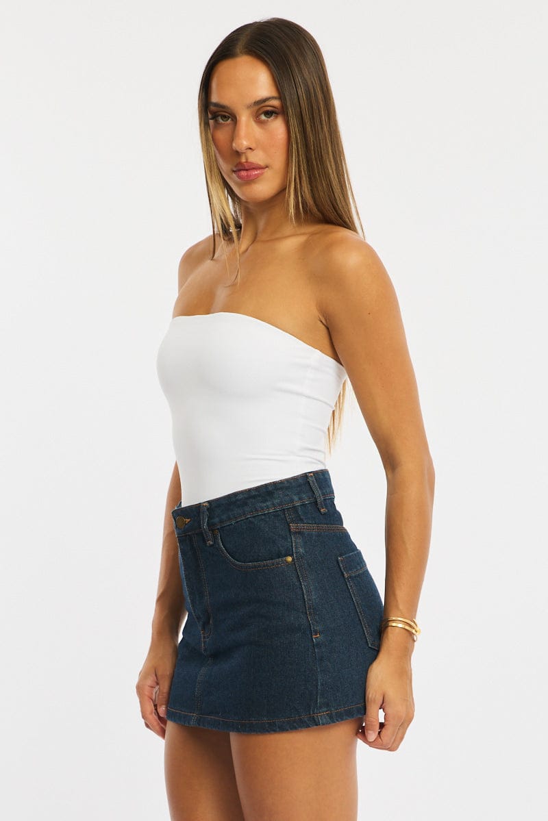 White Bodysuit Boobtube Supersoft for Ally Fashion