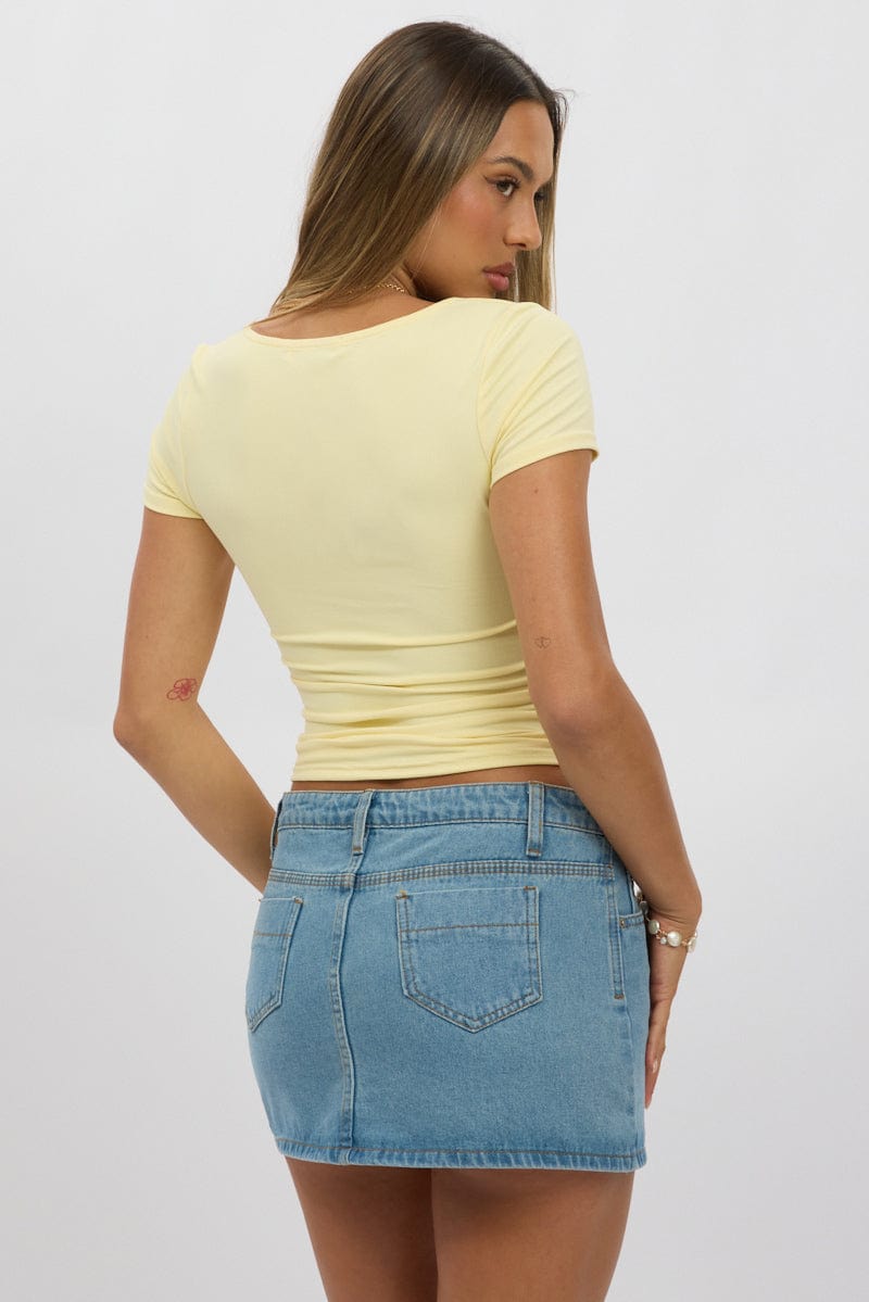 Yellow Supersoft Top Short Sleeve for Ally Fashion