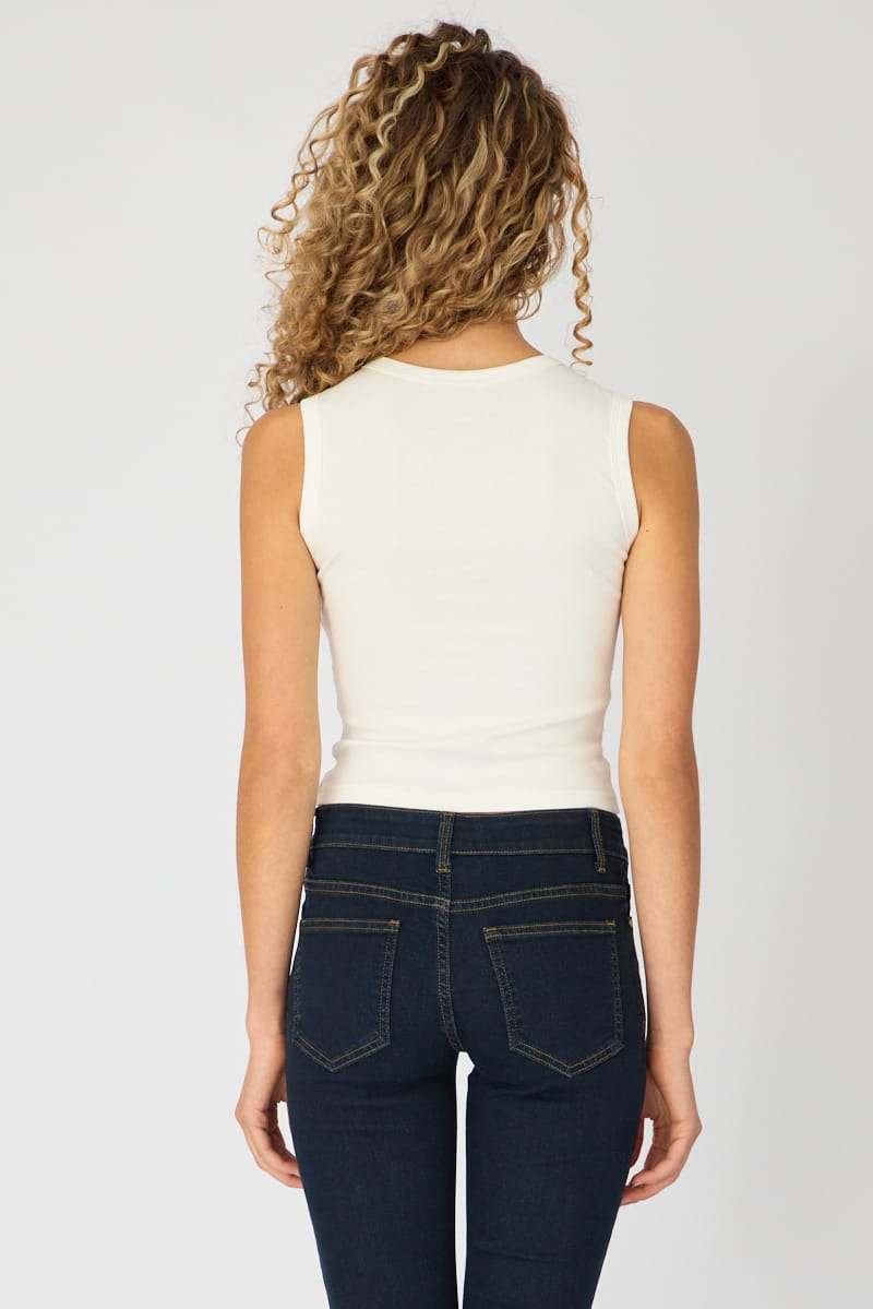 White Button Front Top for Ally Fashion
