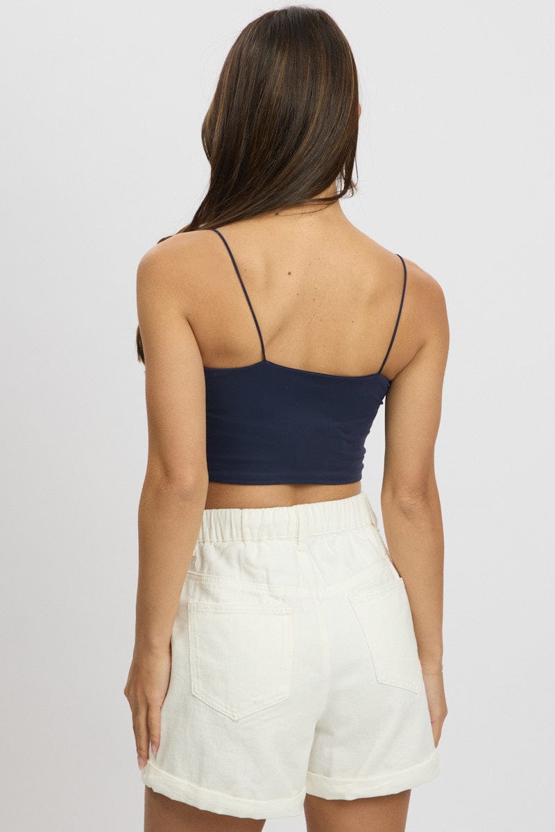 Blue Cropped Cami Top Supersoft for Ally Fashion