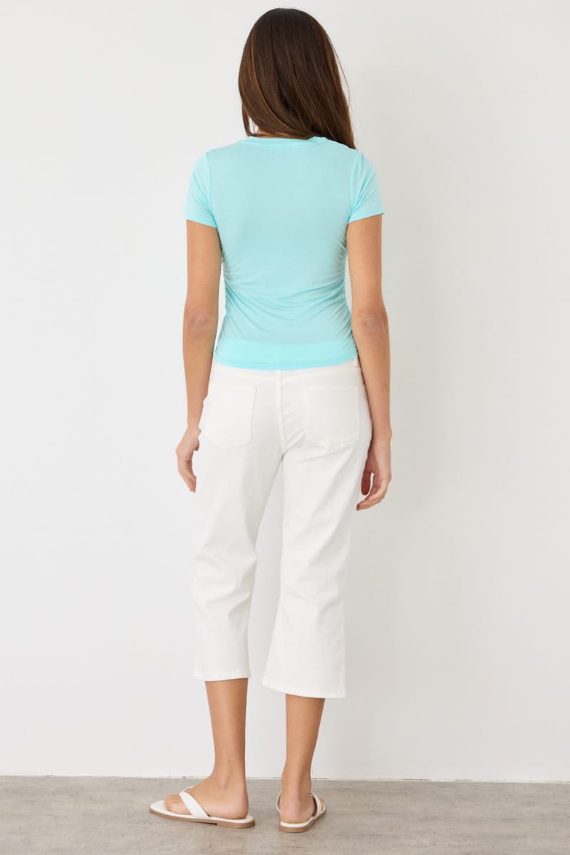 Green T-shirt Short Sleeve Crew Neck Modal for Ally Fashion