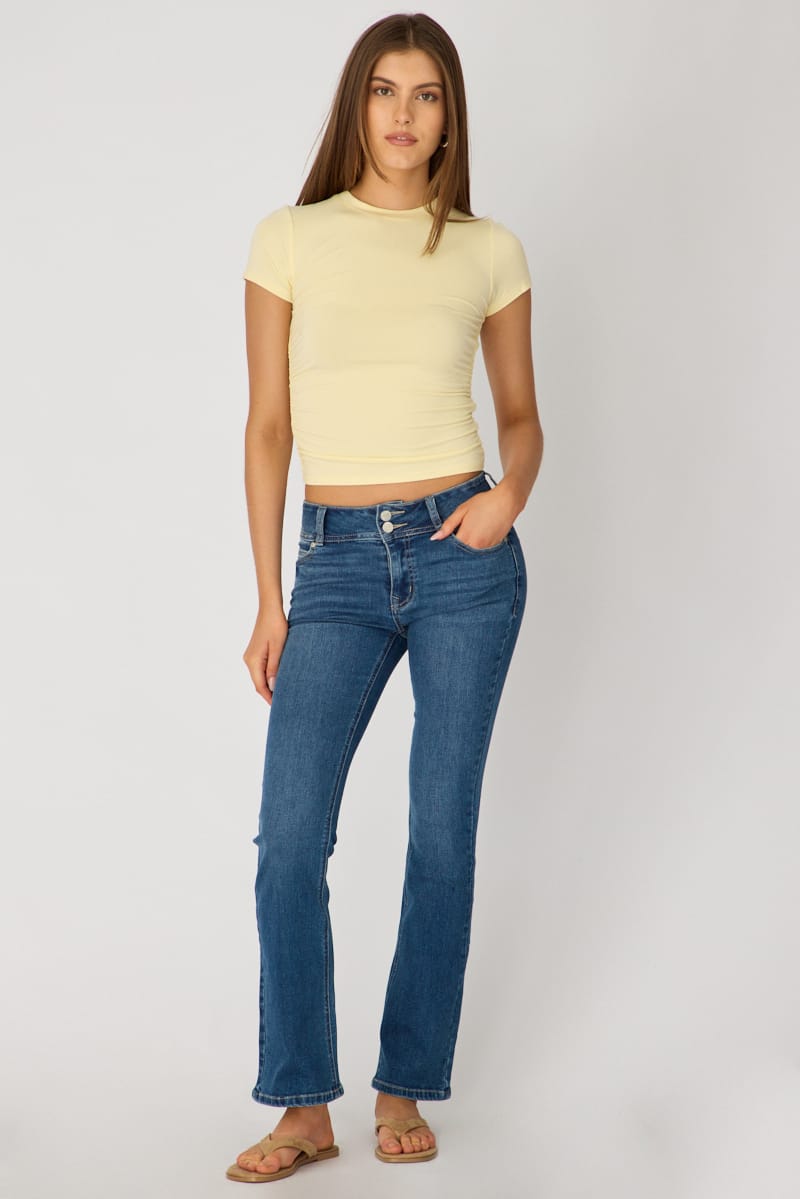 Yellow T-shirt Short Sleeve Crew Neck Modal for Ally Fashion