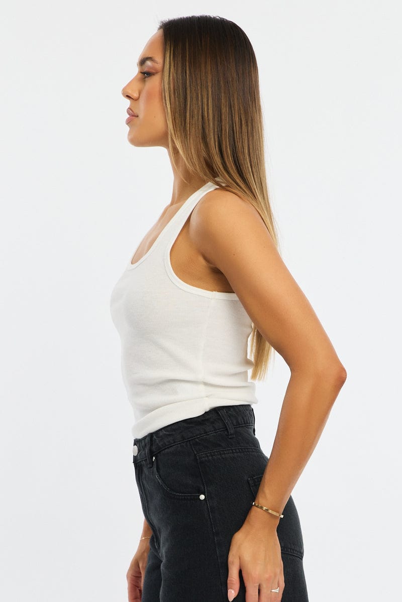 White Tank Sleeveless for Ally Fashion