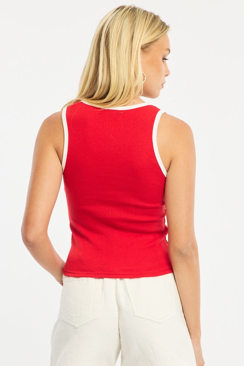 Red Tank Sleeveless for Ally Fashion