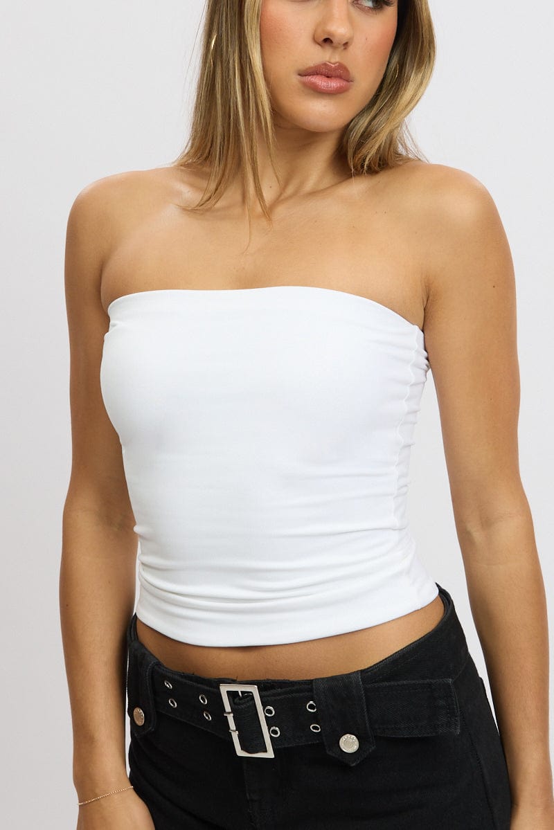 White Supersoft Bandeau Top for Ally Fashion