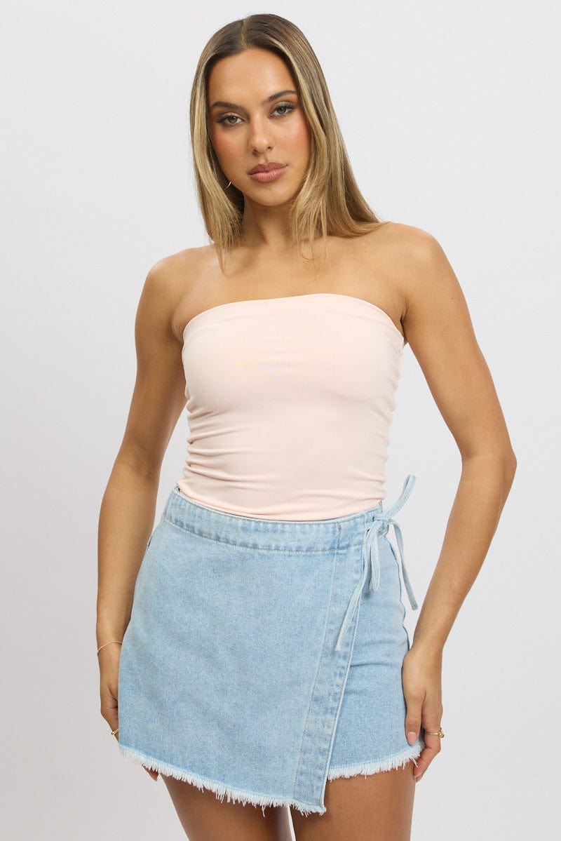 Pink Supersoft Bandeau Top for Ally Fashion