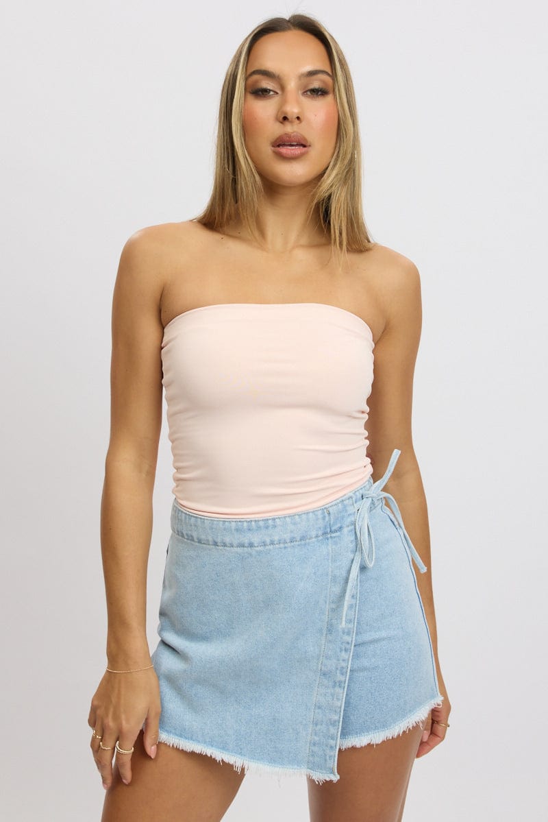 Pink Supersoft Bandeau Top for Ally Fashion