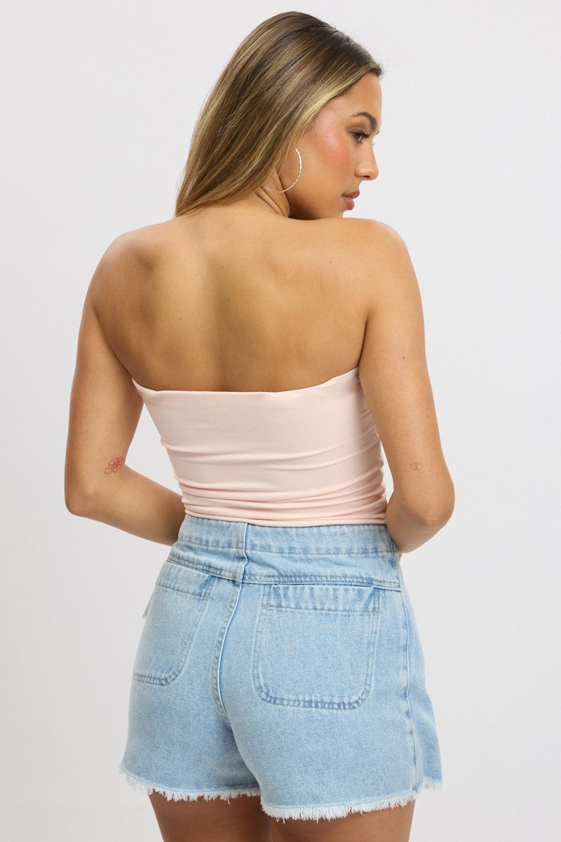 Pink Supersoft Bandeau Top for Ally Fashion