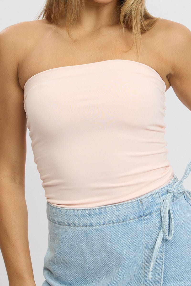 Pink Supersoft Bandeau Top for Ally Fashion