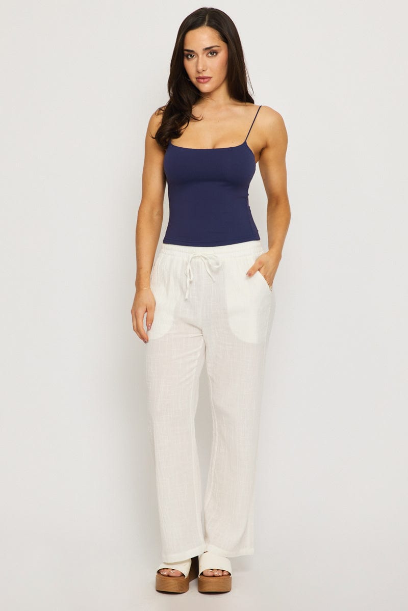 Blue Supersoft Singlet Double Layer for Ally Fashion