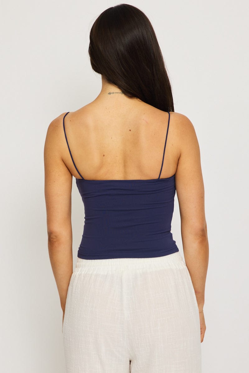 Blue Supersoft Singlet Double Layer for Ally Fashion