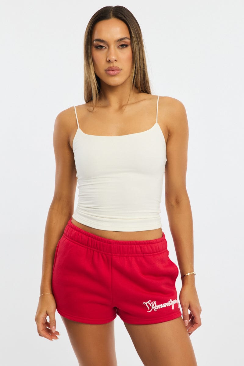 White Supersoft Singlet Double Layer for Ally Fashion