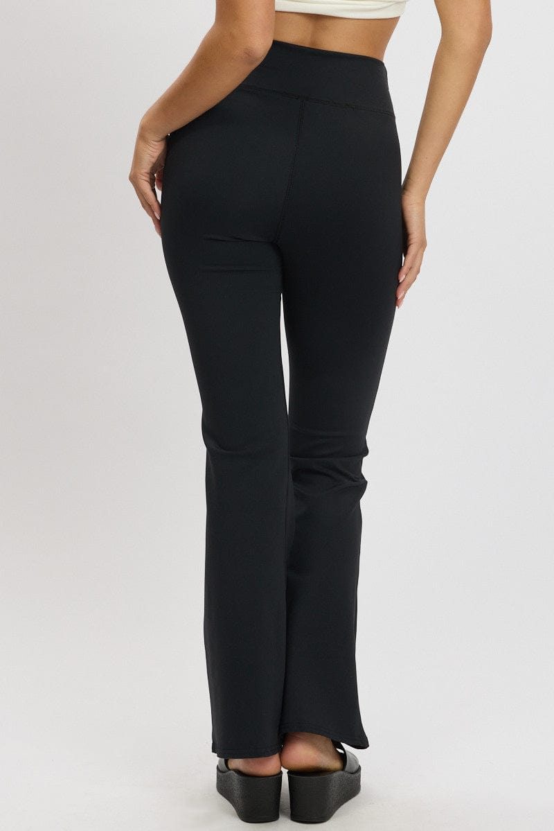 Black Flared Leggings High Rise Pants for Ally Fashion