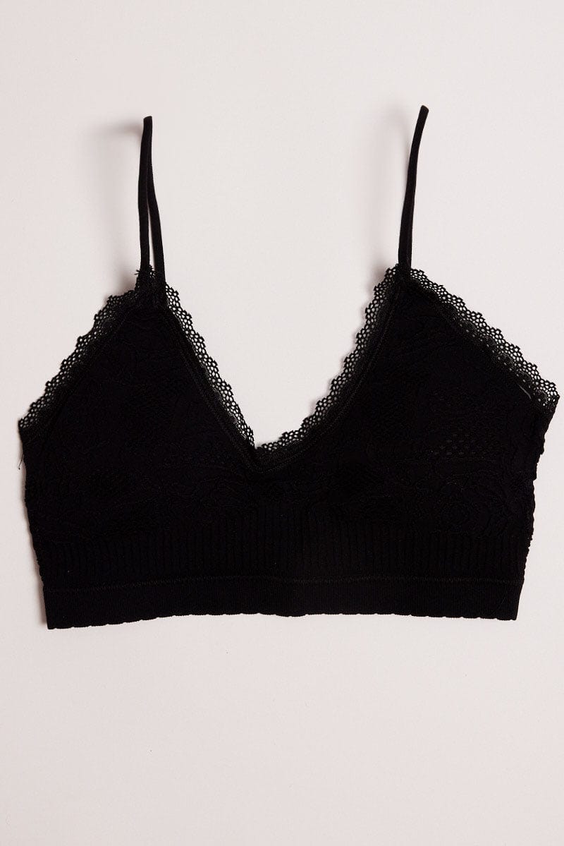 Black Lace Bralette Seamless for Ally Fashion