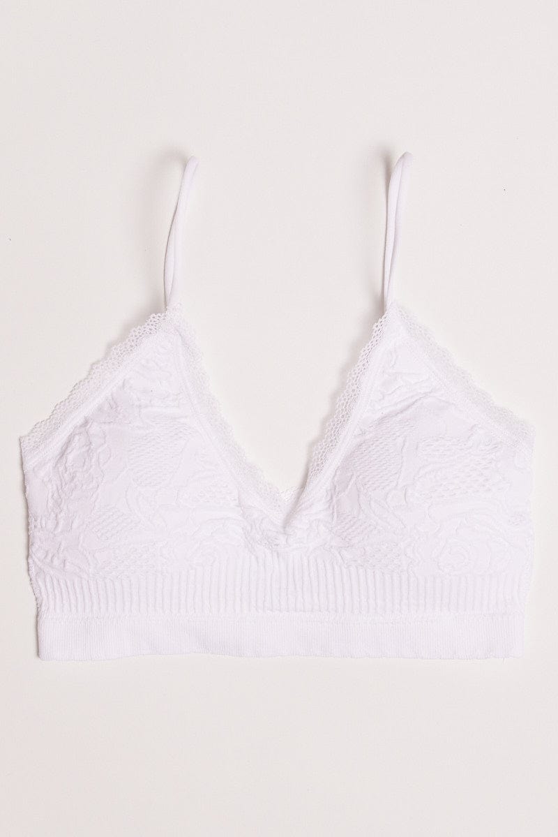 White Lace Bralette Seamless for Ally Fashion