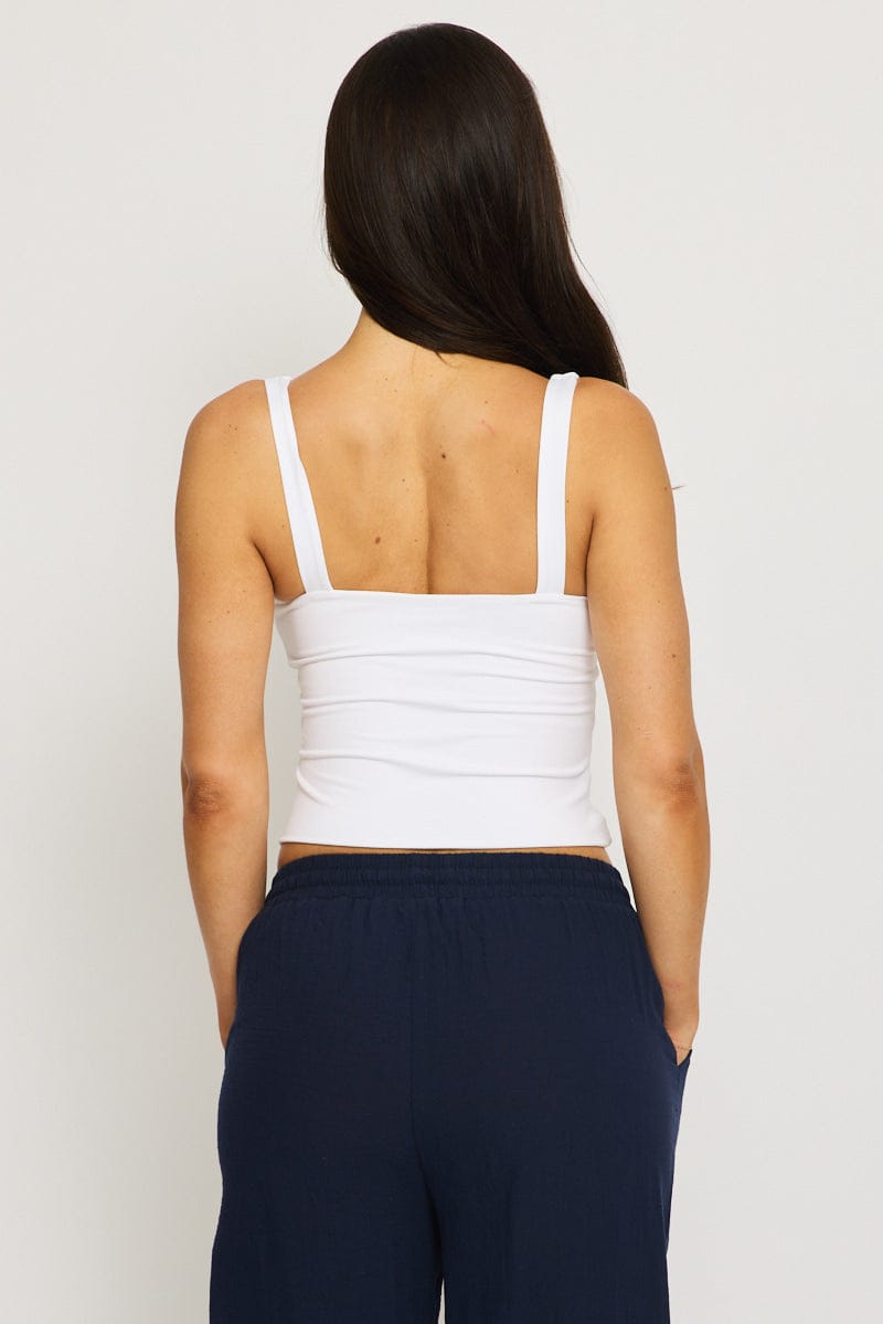 White Tank Top V-neck Supersoft for Ally Fashion