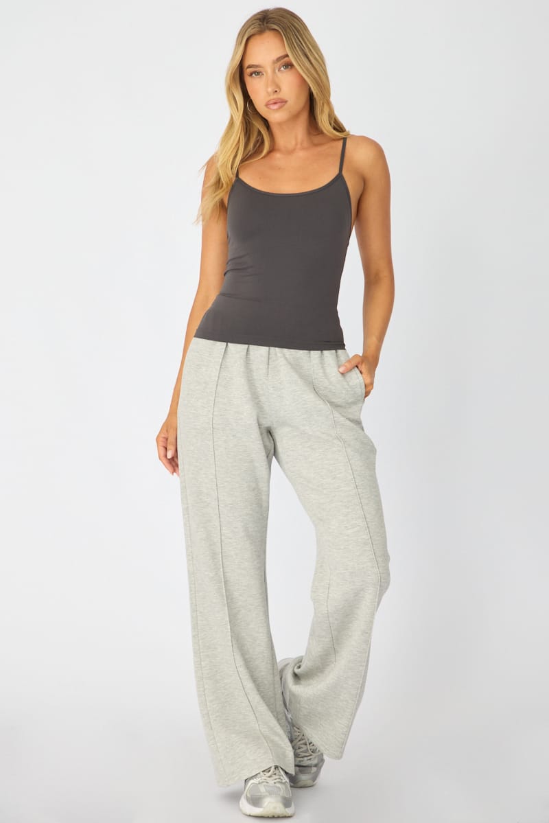 Grey Singlet - Sleeveless - Slim Fit - Round Neck - Str for Ally Fashion