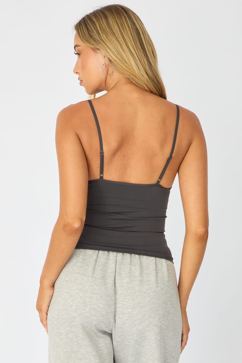 Grey Singlet - Sleeveless - Slim Fit - Round Neck - Str for Ally Fashion