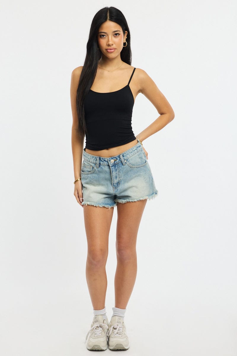 Black Singlet Top Seamless for Ally Fashion