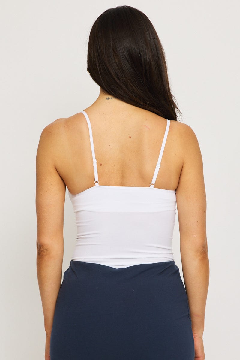White Singlet Top Seamless for Ally Fashion