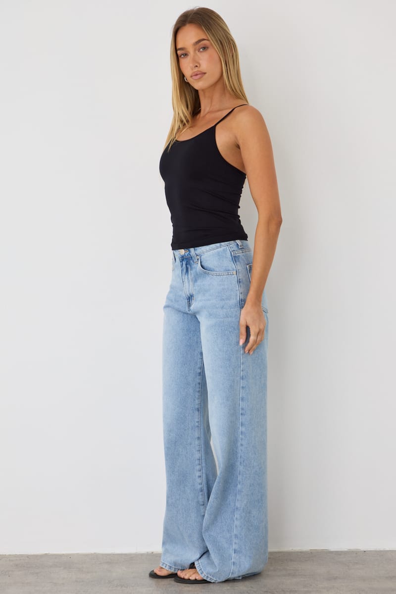 Black Round Neck Seamless Cami for Ally Fashion