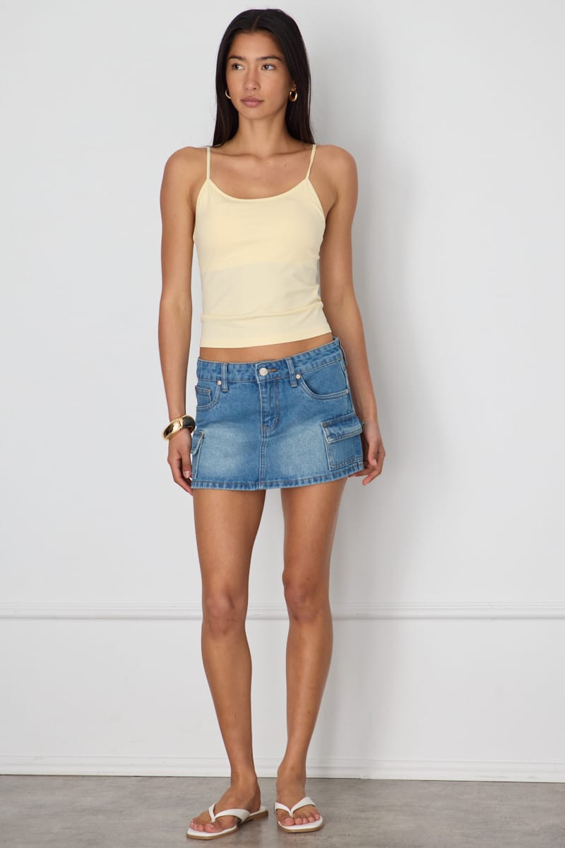 Yellow Round Neck Seamless Cami for Ally Fashion